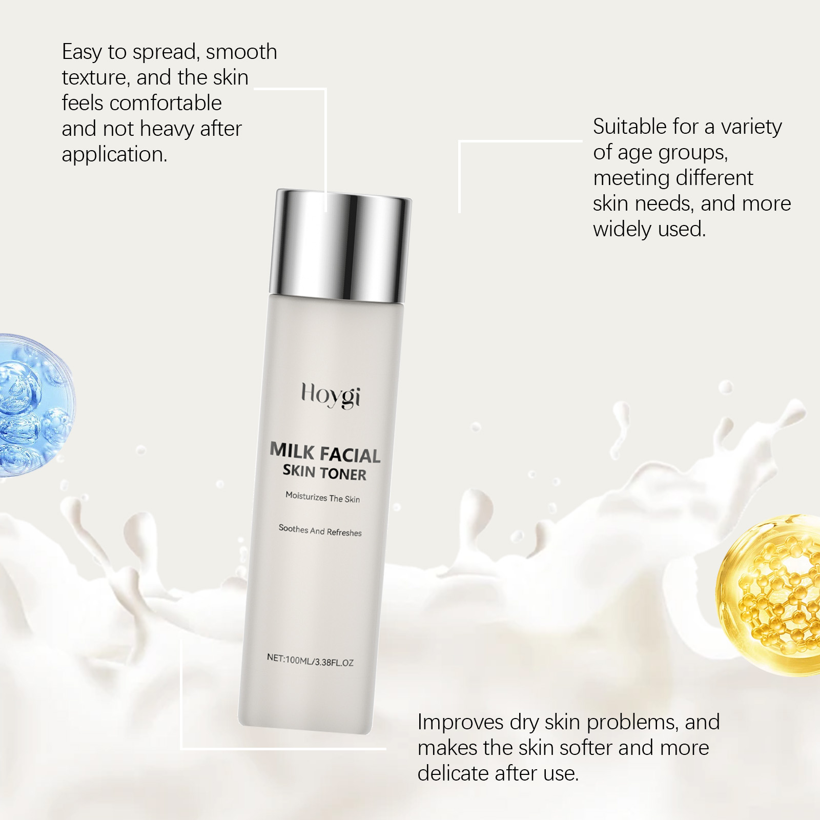 Hoygi Milk Deep Moisturizing Toner, Gently Nourishes Skin, Hydrates Moisture, Locks Water, Brightens And Rejuvenates Skin - Image 4