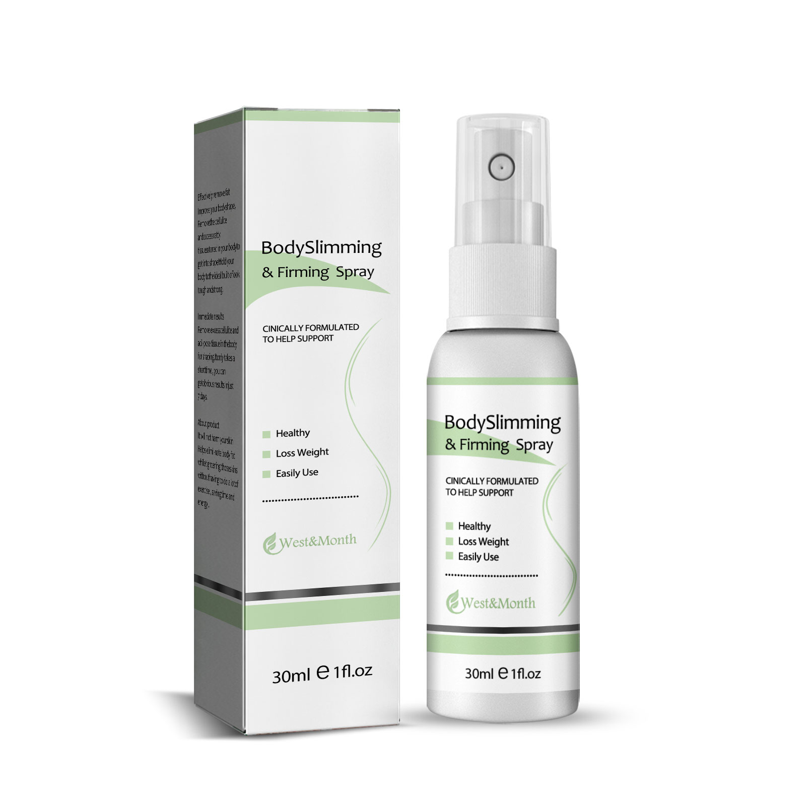 West&Month Body Slimming & Firming Spray, Slimming Body Firming Tummy And Arms Light Body And Body Massage Lotion