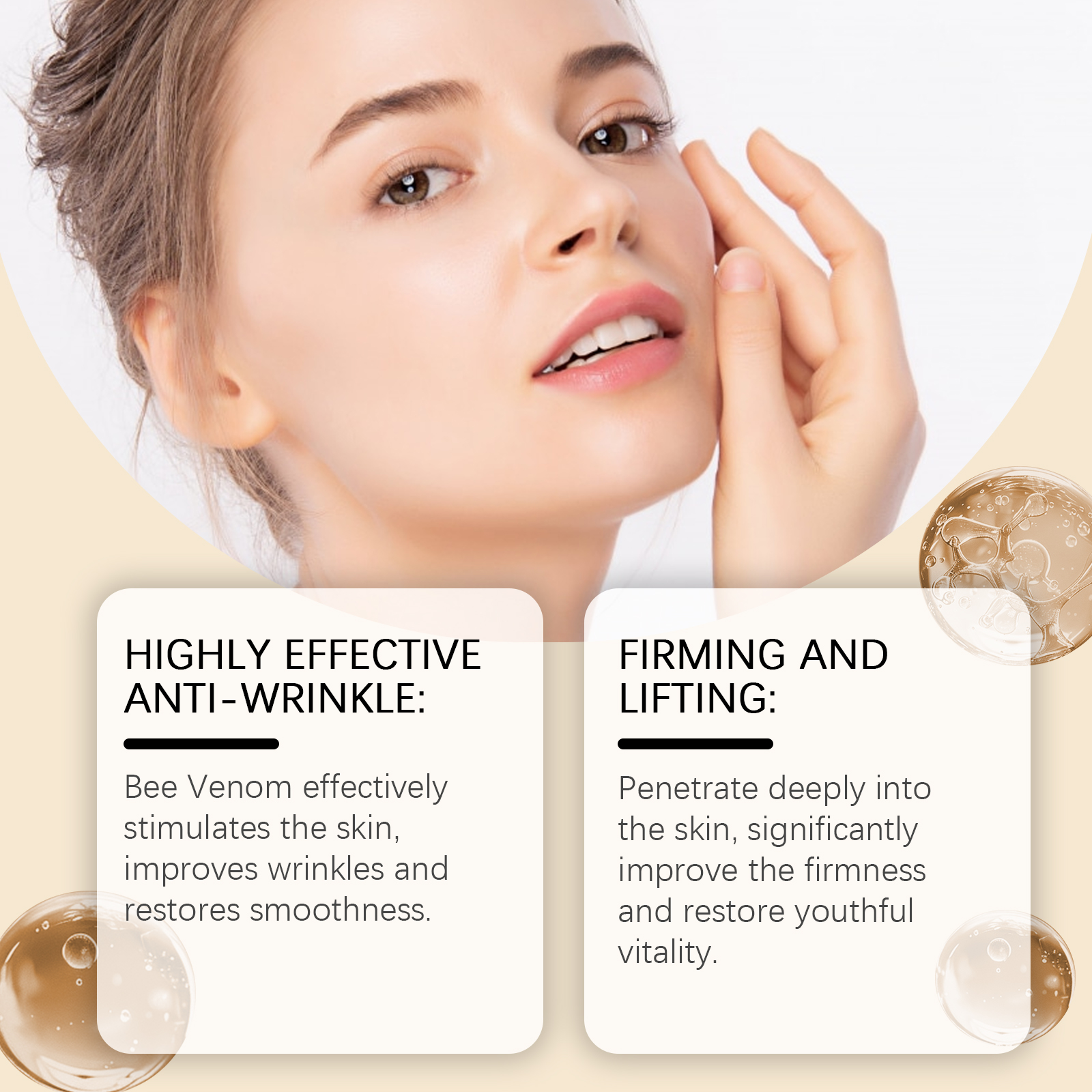 OUHOE Bee Venom Facial Lotion Hydrates, Moisturizes, And Brightens The Skin, Gently Nourishing Facial Care Lotion - Image 3