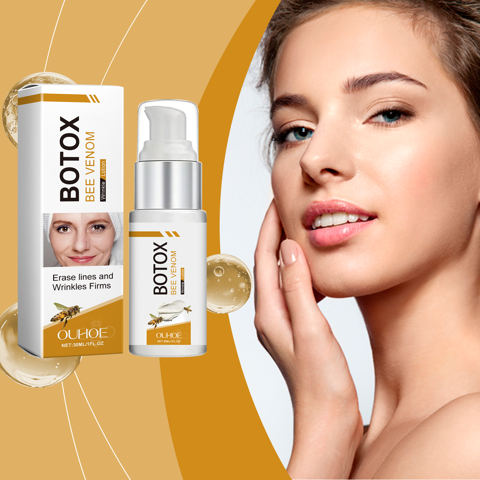 OUHOE Bee Venom Facial Lotion Hydrates, Moisturizes, And Brightens The Skin, Gently Nourishing Facial Care Lotion - Image 2