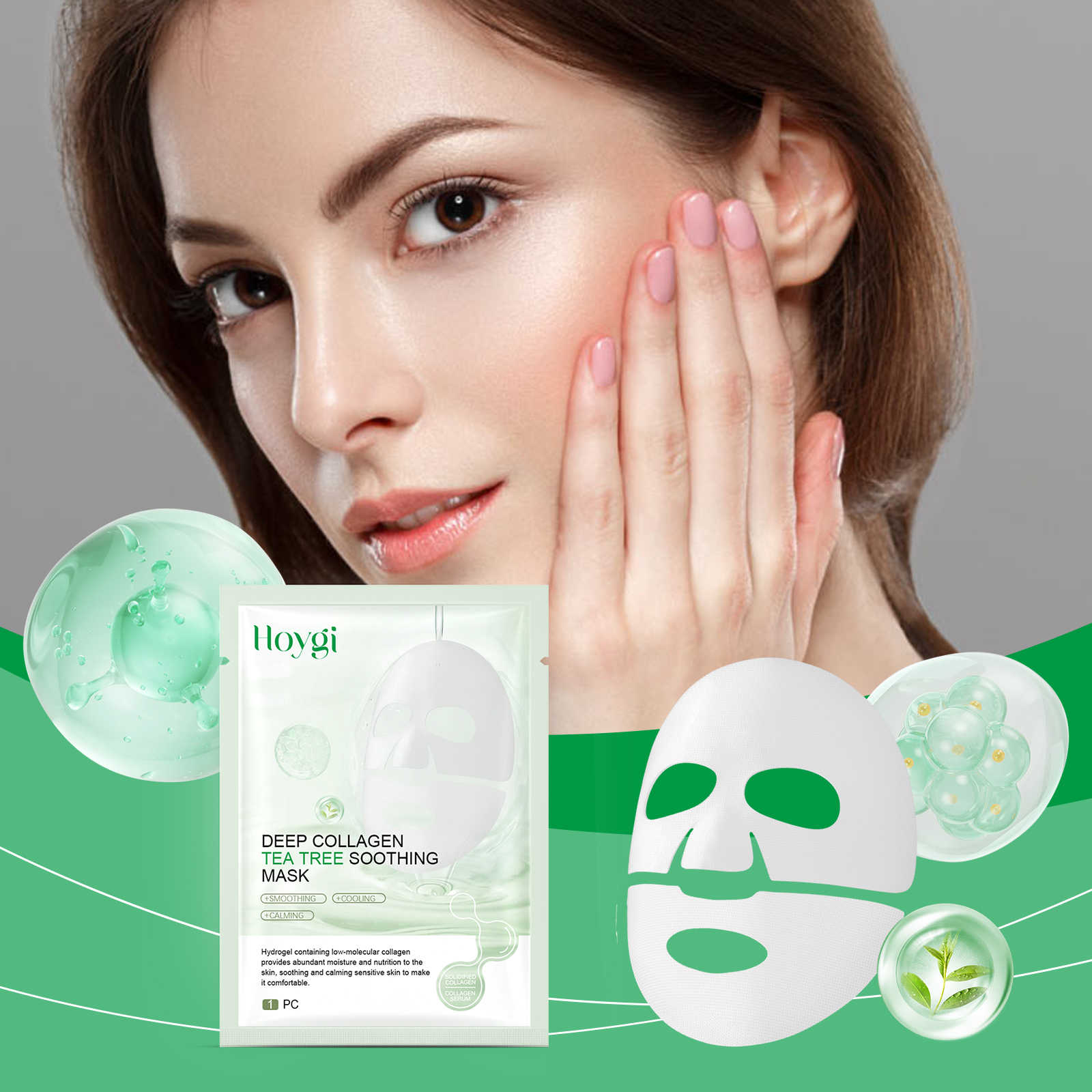 Hoygi Collagen Soothing Mask (Bag) Gently Moisturizes And Hydrates The Facial Skin, Making It Delicate And Providing Skin Care That Brightens And Makes It Radiant - Image 2