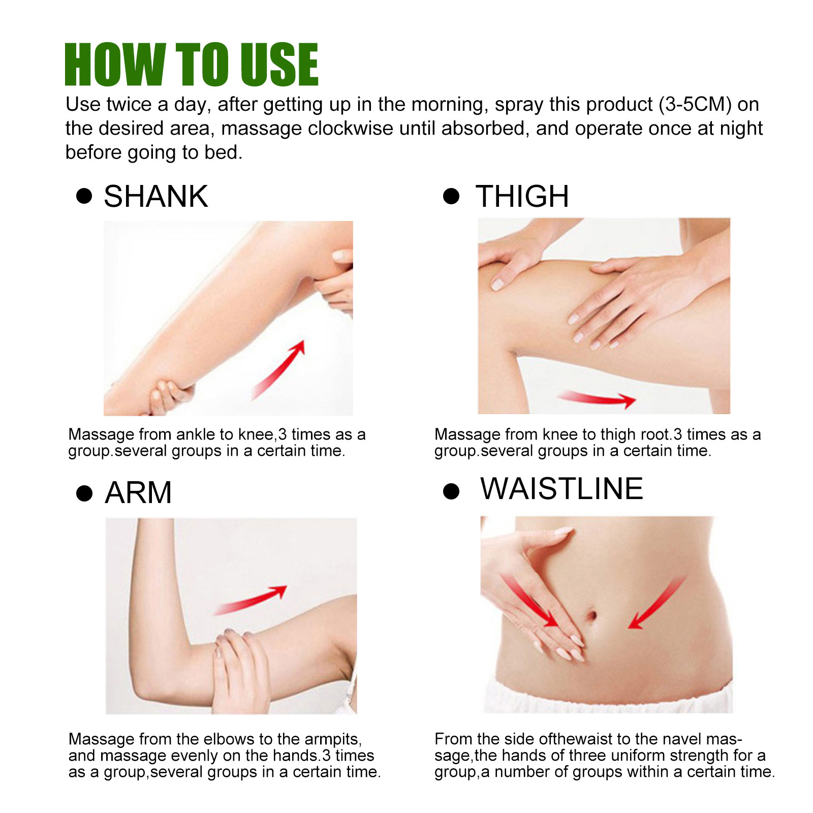 West&Month Body Slimming & Firming Spray, Slimming Body Firming Tummy And Arms Light Body And Body Massage Lotion - Image 7