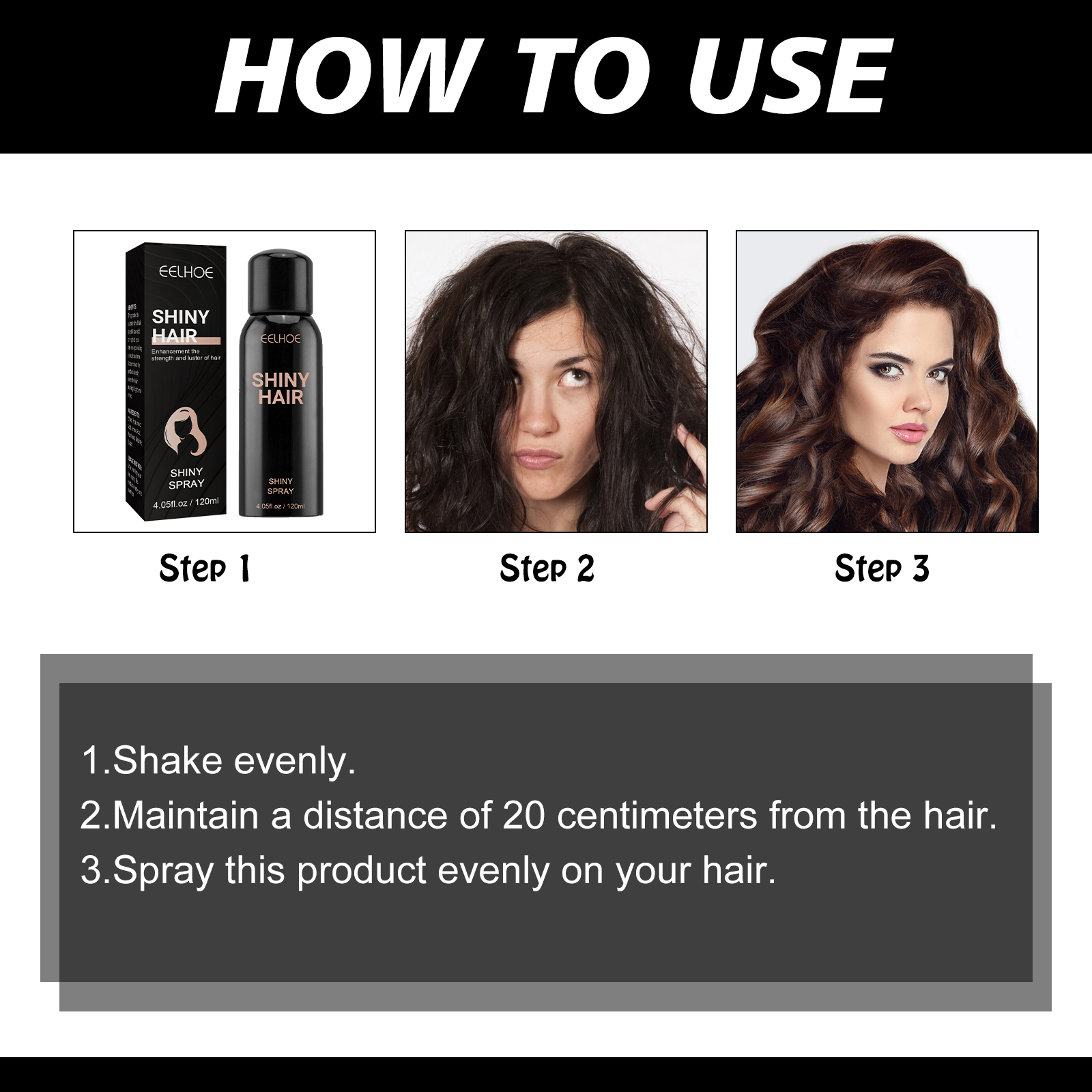 Hair Shine Spray Repair Dry And Irritated Hair Moisturizing Hair Treatment Spray For Damaged Hair - Image 6