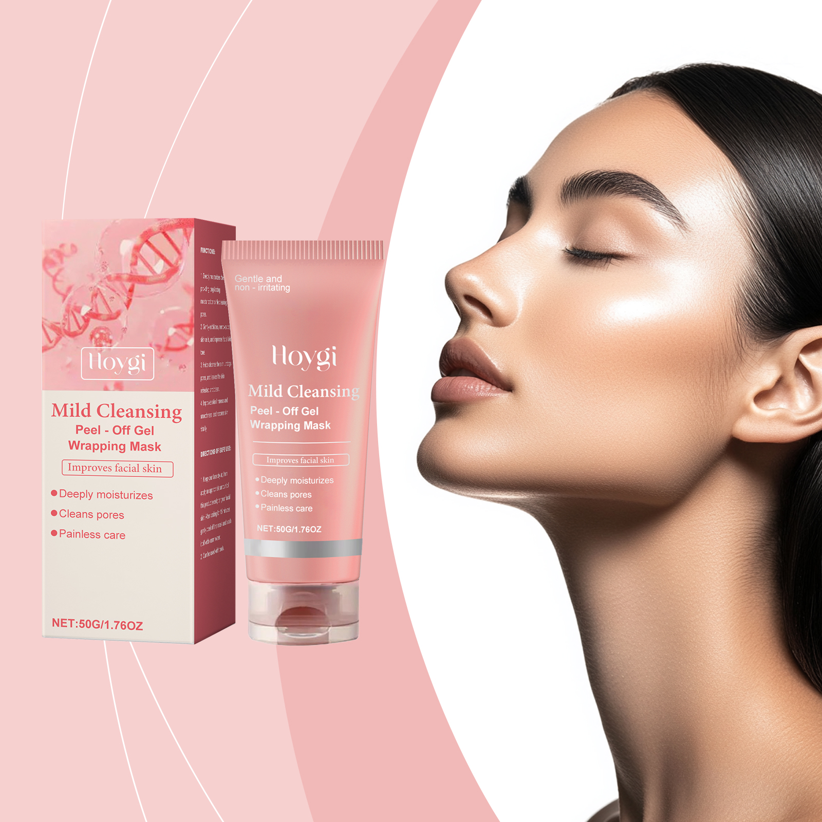 Hoygi Moisturizing Nourishing Peel-Off Mask, Moderate Water Embellish Smooth Firming Skin As Soft Facial Skin Mask - Image 2