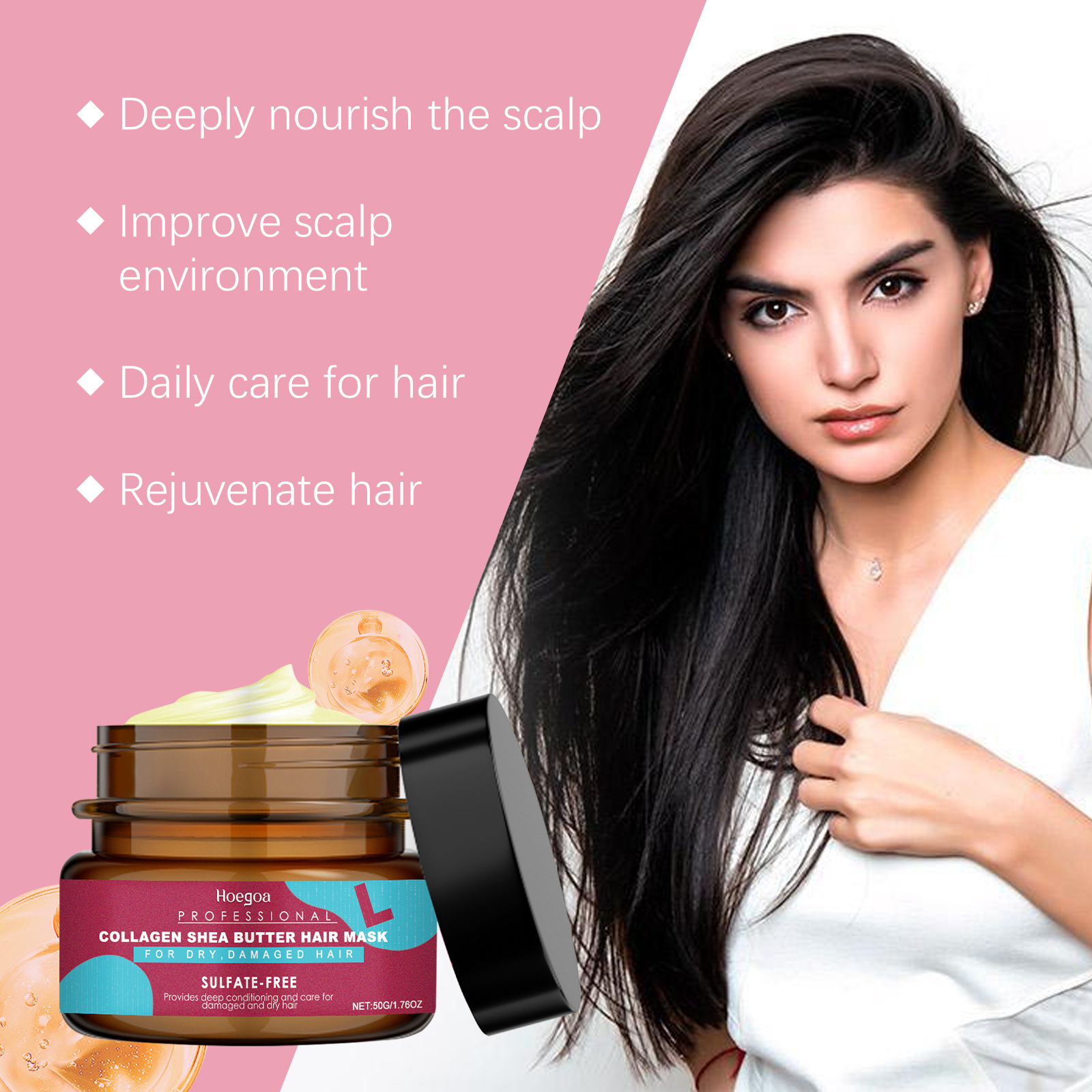 Hoegoa Keratin Hair Mask Restores And Nourishes Dry Hair With A Shiny Keratin Hair Mask - Image 3
