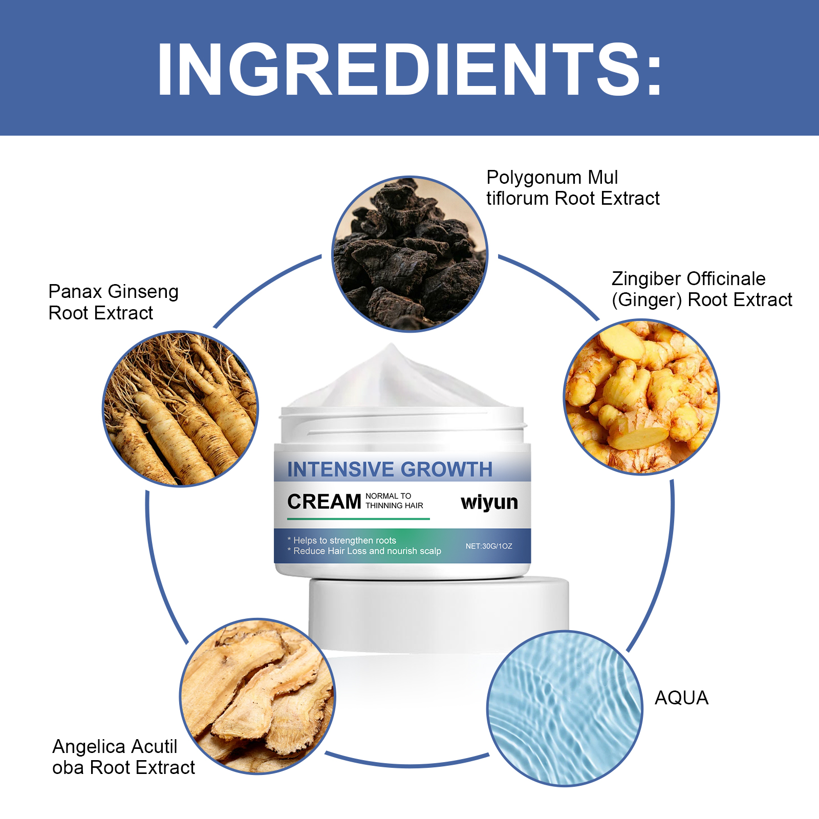 Intensive Growth Cream, Scalp Massage Repair Nourish Hair Root Thick Soft Hair Fluffy Hair Care Cream - Image 6
