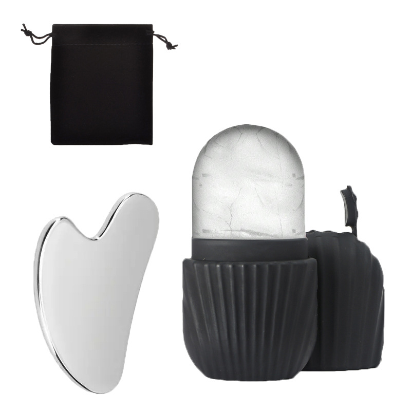 Silicone Ice Grid Scraping Plate Facial Care Tool Set with Storage Bag for Applying Ice Grid to Face - Image 5
