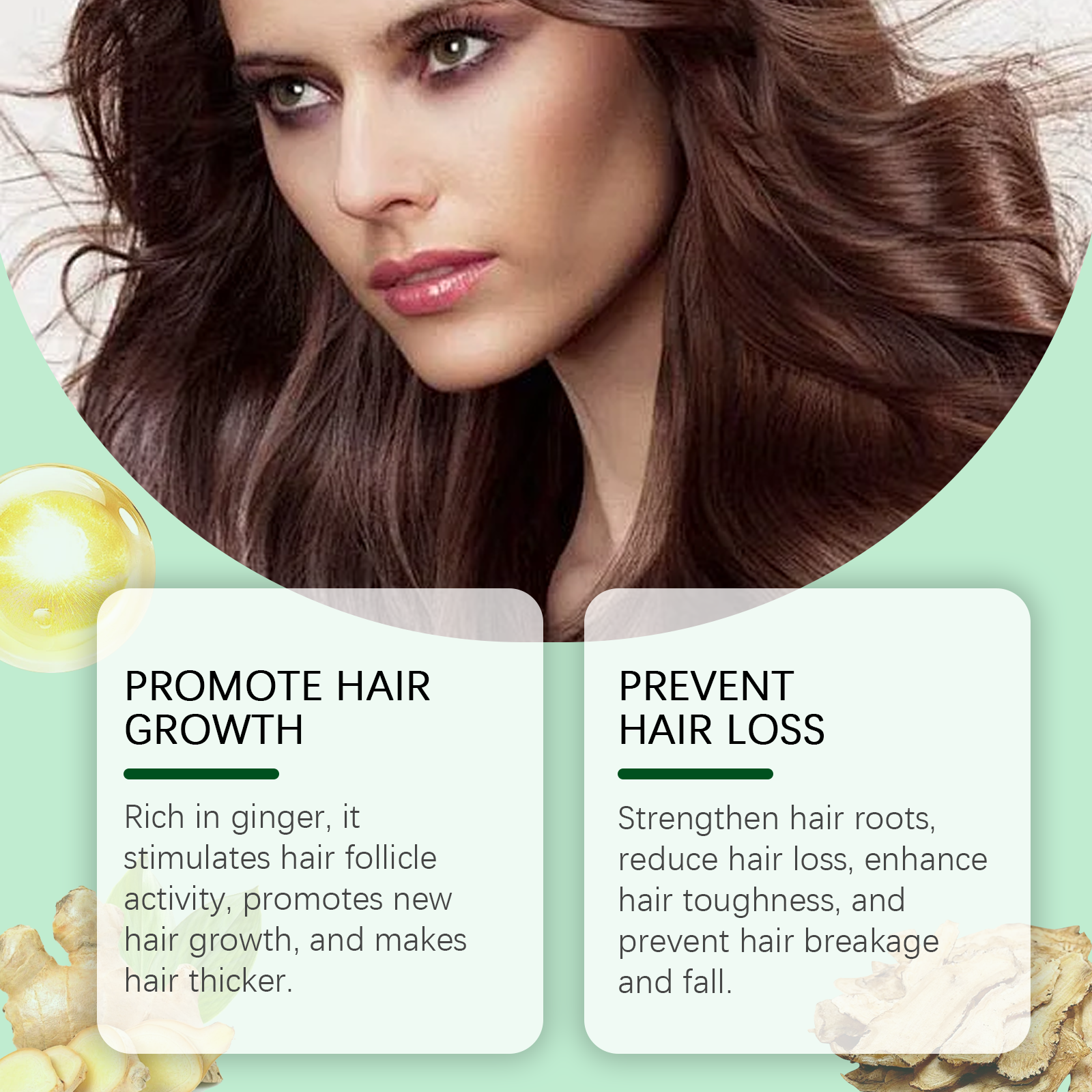 Ginger Hair Care Essential Oil Mild Ingredients Herbal Ginger Nourishes Hair Soft Beautiful Essential Oil - Image 3