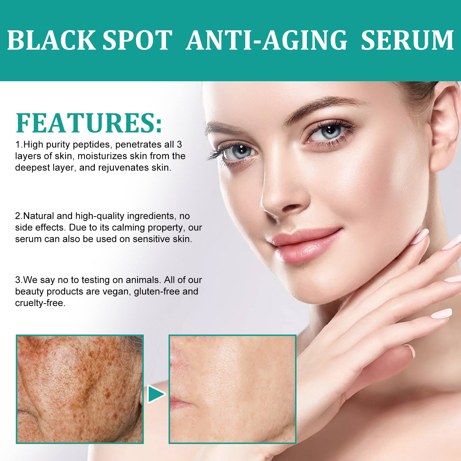 EELHOE Dark Spots Anti-Aging Serum Lighten Dark Spots And Moisturize Skin Anti-Wrinkle Serum - Image 3