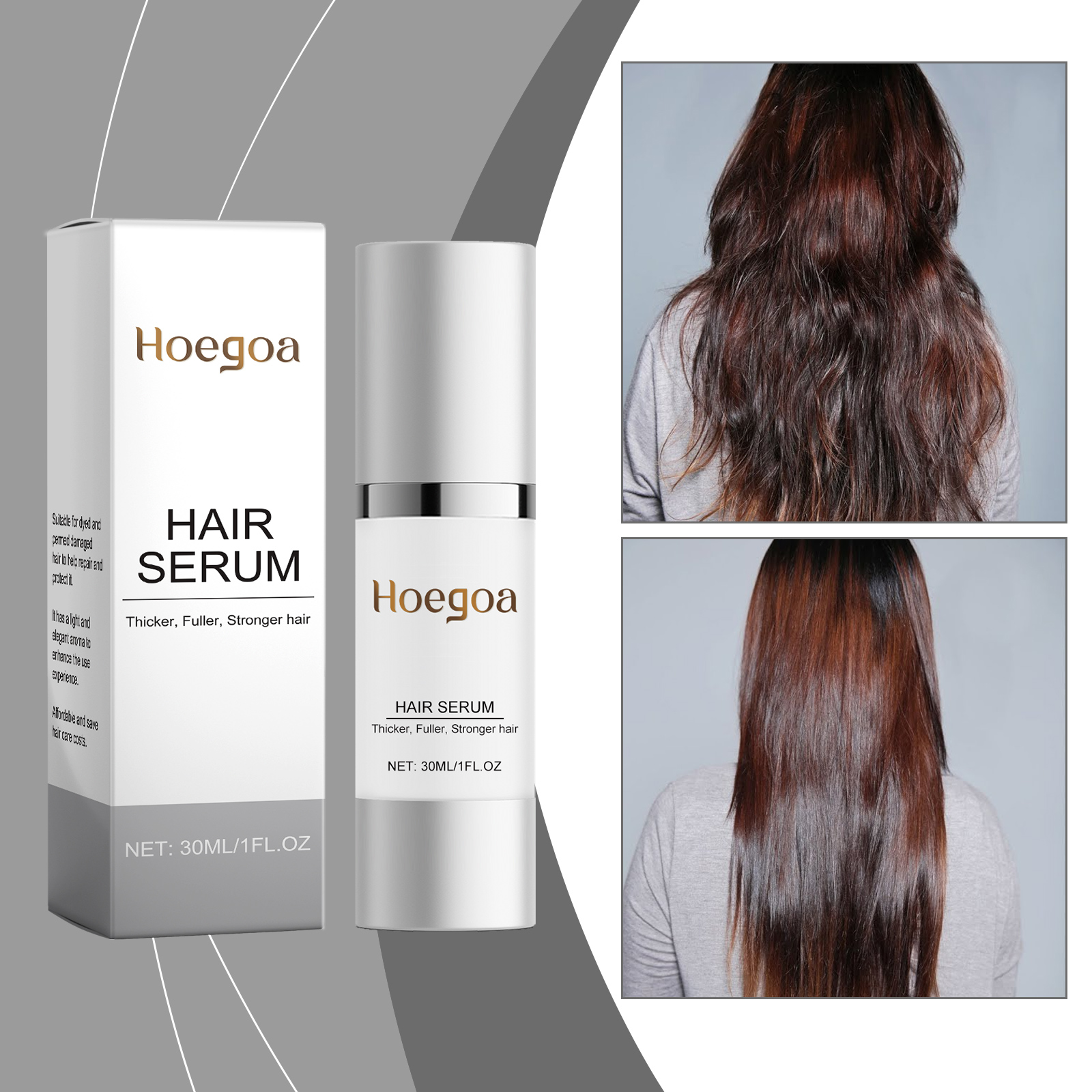 Hoegoa Hair Conditioner Essence, Dry Hair Split End Repair Frizzy Hair Moisture And Smooth Hair Care - Image 2