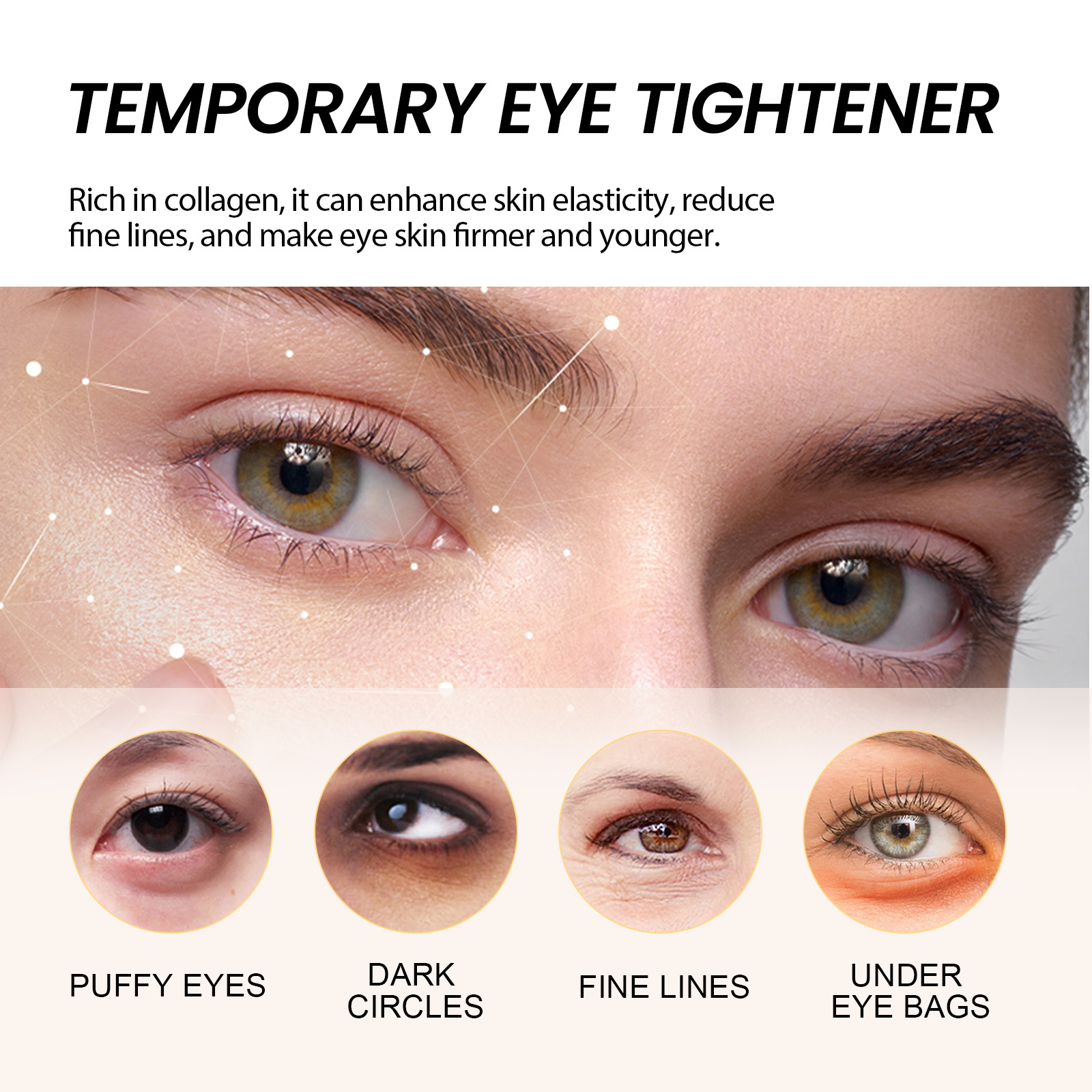 Temporary Eye Tightener, Dilute Fine Lines Eye Bag Dark Circle Law Grain Crow's Feet Moisturize Eye Skin - Image 4