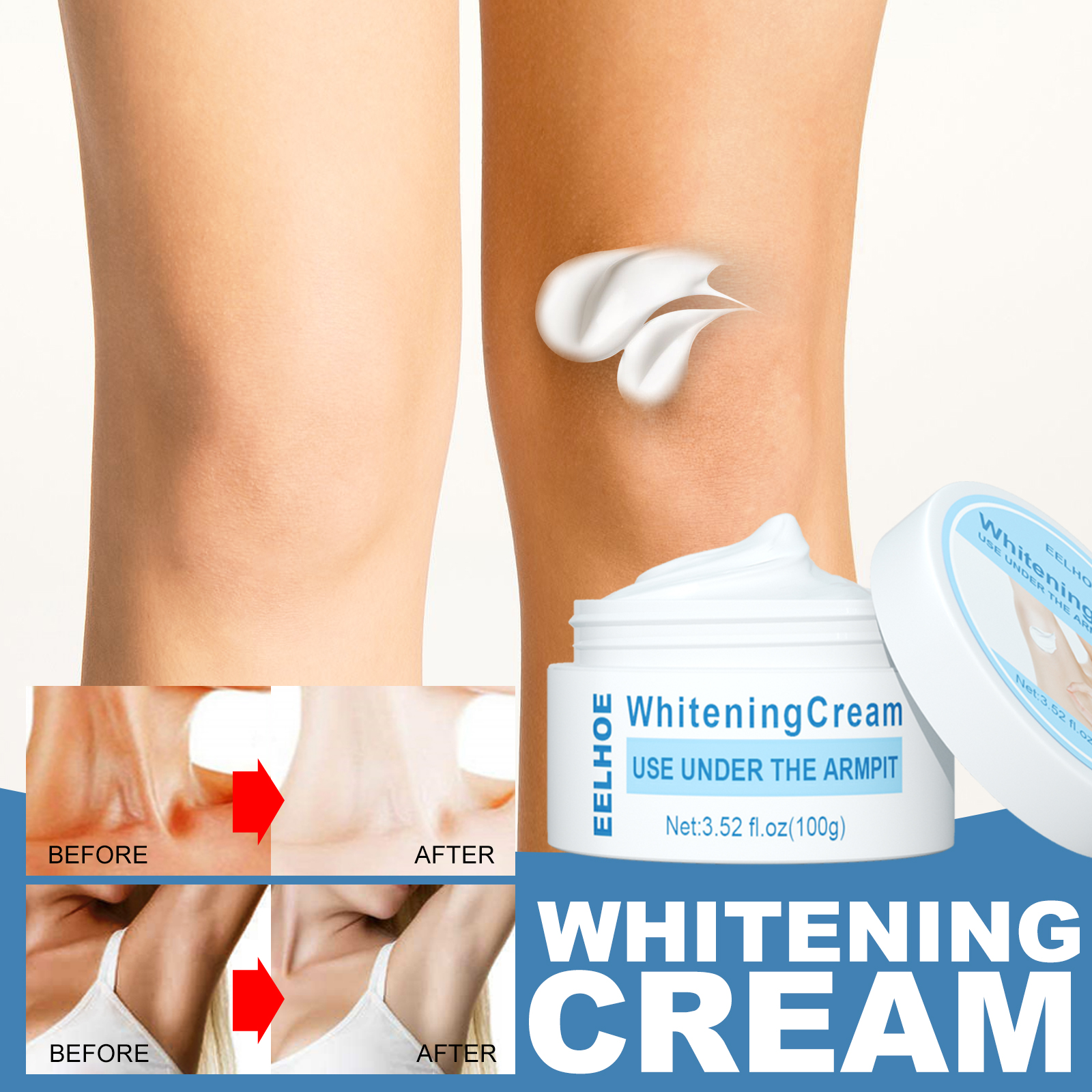 EELHOE Beauty Cream, Neck And Back Legs And Elbows Refreshing And Smooth Remove Stains Moisturize Skin Underarm Whitening Cream - Image 3