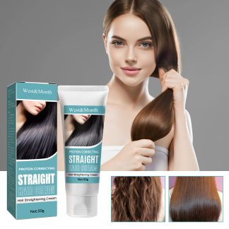 West&Month Protein Correcting Straight Hair Cream, Straighten-free Hair Treatment Repairs Damaged Smoothness Hair Cream