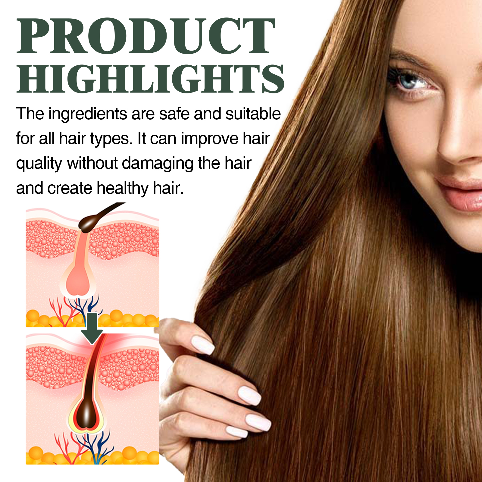 AMZ Onion Essence Hair Spray, Repair Dry Hair Improve Short-Tempered Disposable Nourish Hair Oil - Image 4