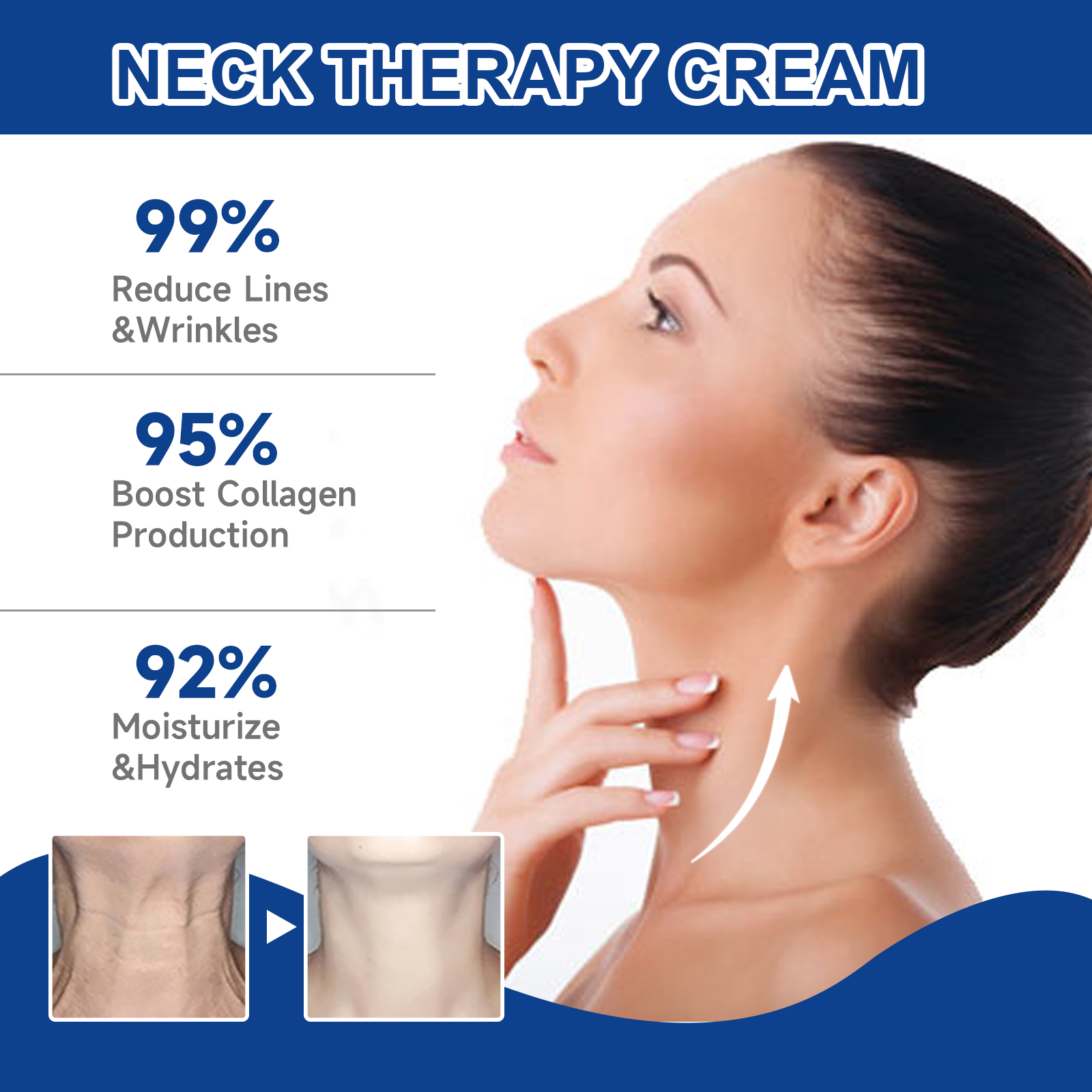 EELHOE Neck Collagen Whitening Cream Reduces Neck Lines Shape Swan Neck Lift Firming Skin Hydrating Neck Cream - Image 5