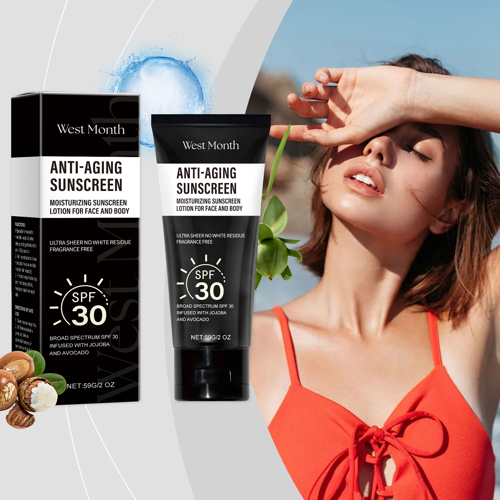 West&Month Face And Body Protection Cream Gently Nourishes, Protects And Insulates Skin, Refreshing And Hydrating - Image 2