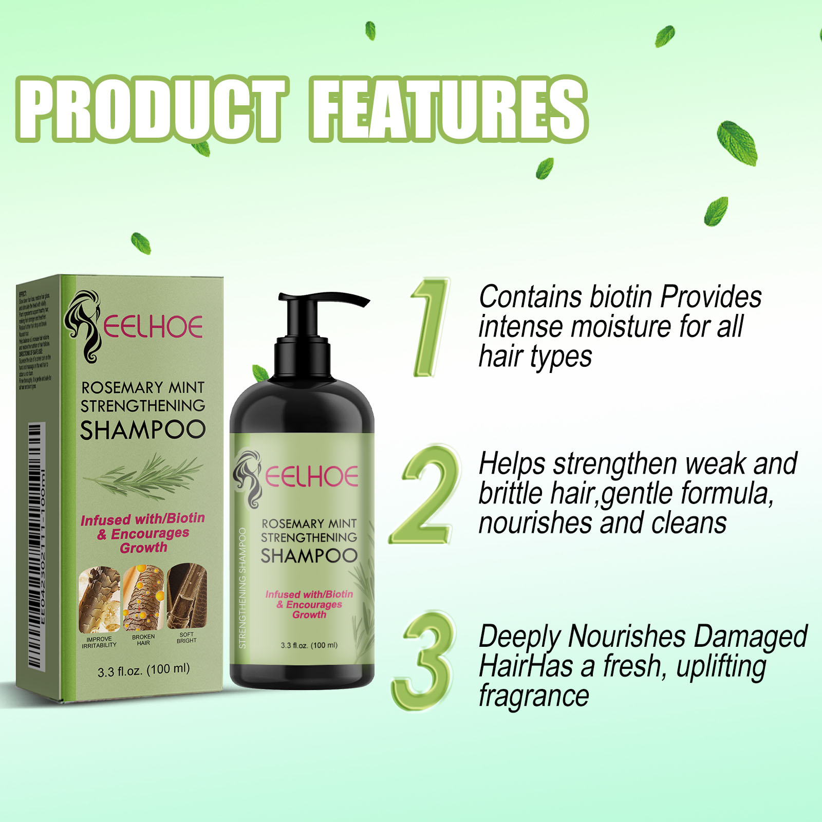 EELHOE Hair Enrichment Essence, Moisturizes Hair Repair Hair Root Thickening Hairline Strengthening Hair Treatment Essence - Image 5