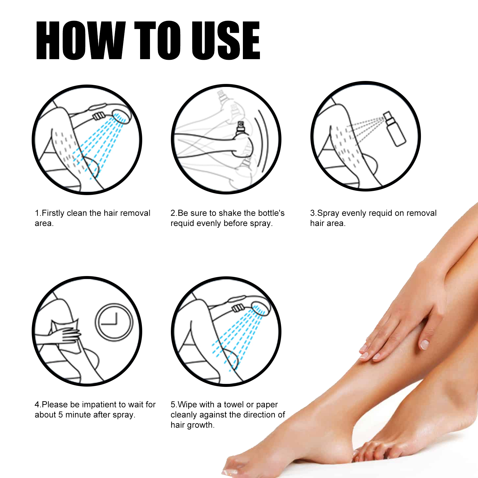 EELHOE Underarm Refreshing Hair Removal Spray (30ml For Men) Is A Gentle Underarm Hair Removal Spray That Does Not Irritate And Removes Fine And Smooth Hair - Image 6