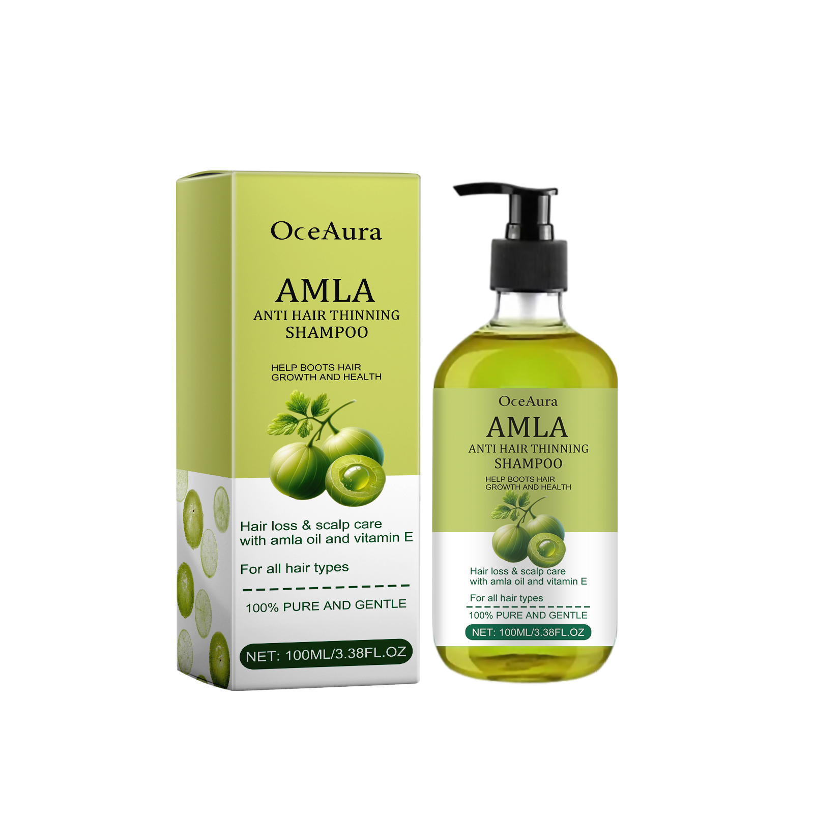Amla Anti Hair Thinning Shampoo, Scalp Cleanness Moist Smooth Shiny Hair, Dense Hair Wash Protect Suits - Image 2