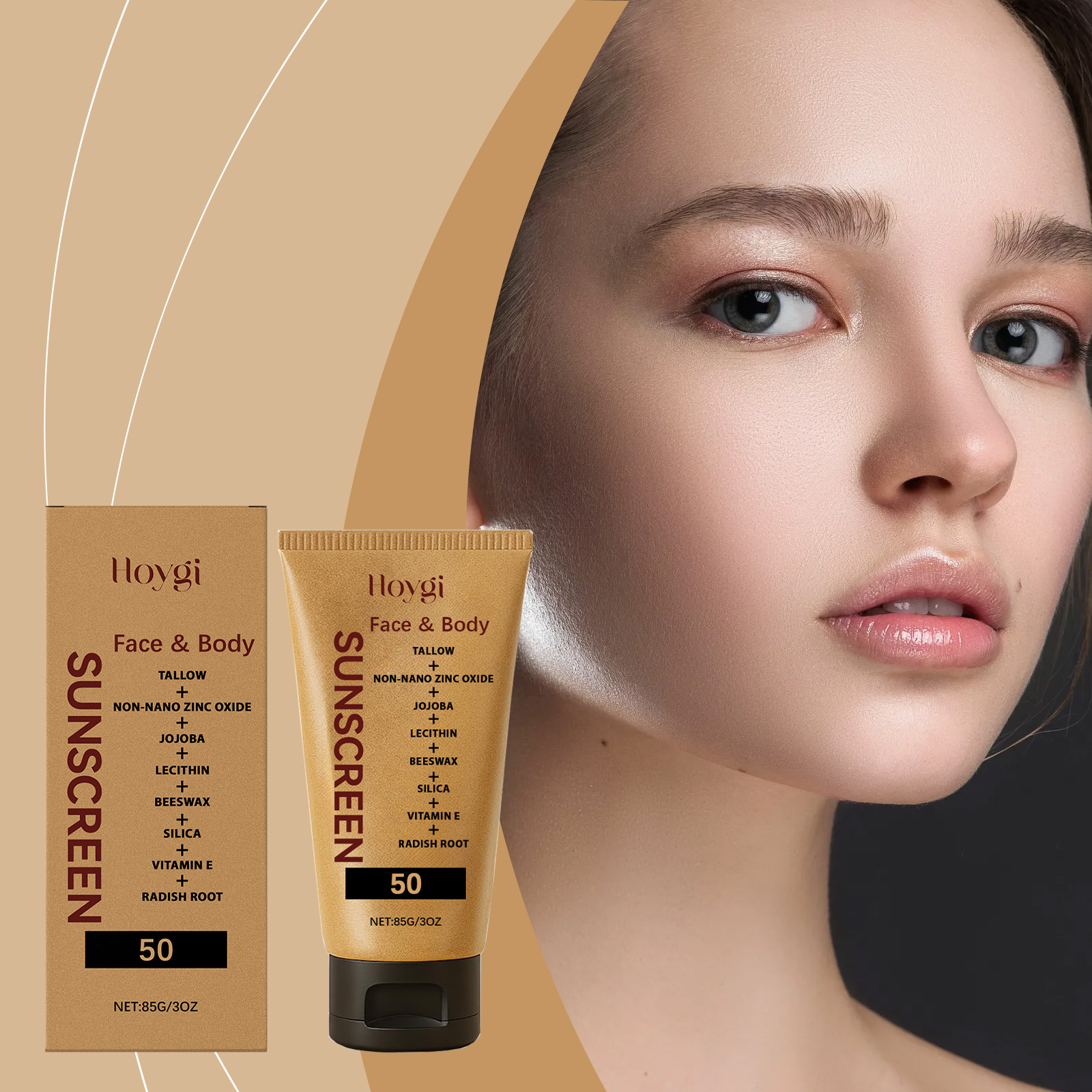 Hoygi Light Protective Cream, Moisturizes And Moisturizes Outdoor Isolation Protection In Summer Natural Lightweight Non-Sticky Protective Cream - Image 2