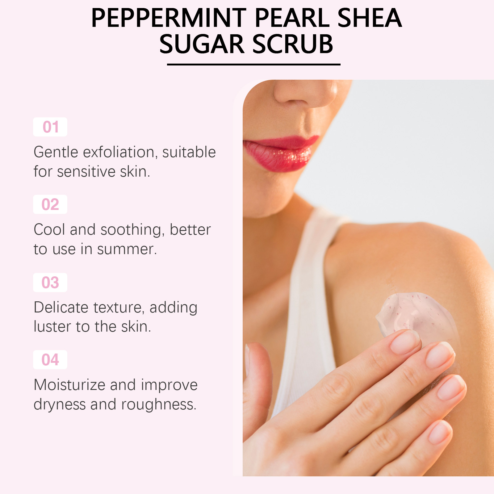 OceAura Mint Pearl Scrub Moisturizing Body Scrub Tender And Smooth Skin Cleansing And Moisturizing Cream - Image 3