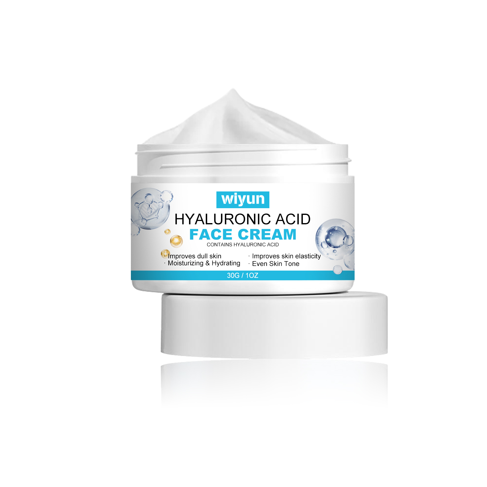 WIYUN Hyaluronic Acid Face Cream, Fade Wrinkles Repair Skin Barrier Moisturizing Moisturizing Skin Anti-Wrinkle Cream - Image 2