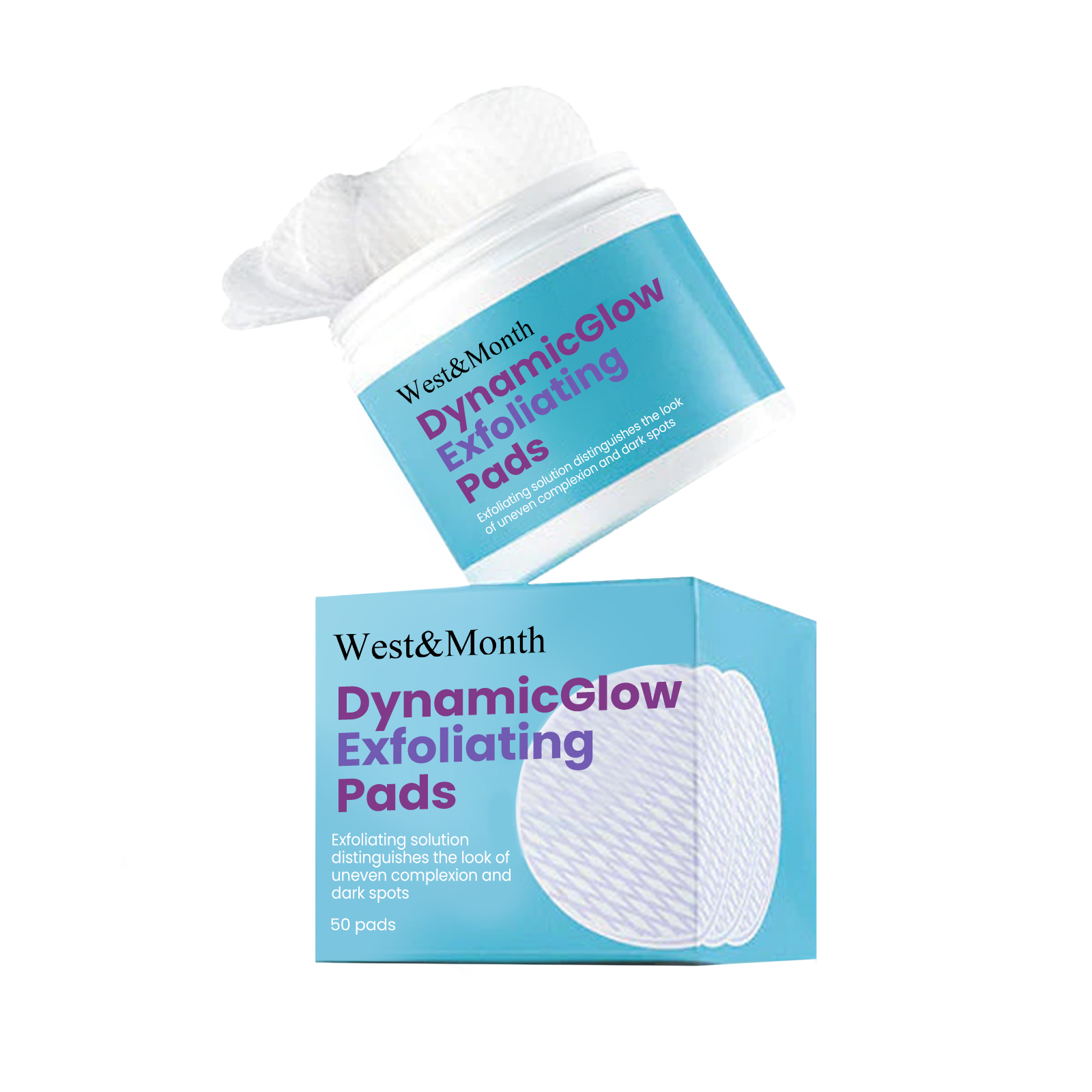 West&Month Exfoliating Pad, Clean Dead Skin Fade Black Delicate Brightening Skin Pad - Image 3