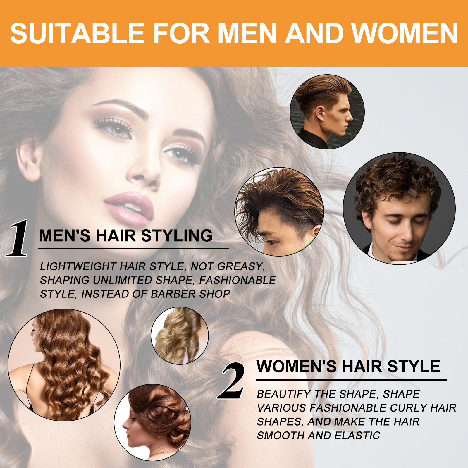 Moisturizing Styling Cream, Fluffy Curly Hair Styling, Hydrating And Glossy Frizzy Hair Repair Cream - Image 4