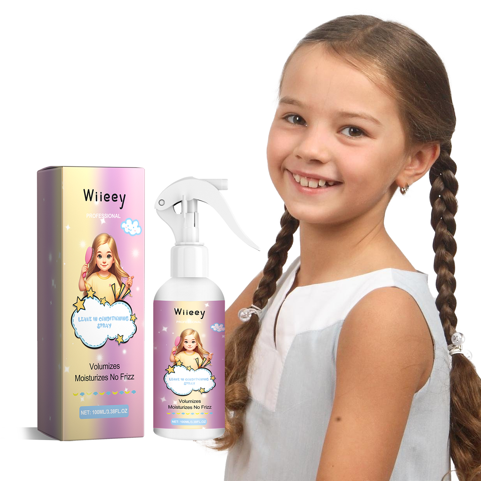 Leave in Conditioning Spray, Hairspray Long-Lasting Moisturizing Styling Long-Lasting Fragrance Styling Spray - Afbeelding 3