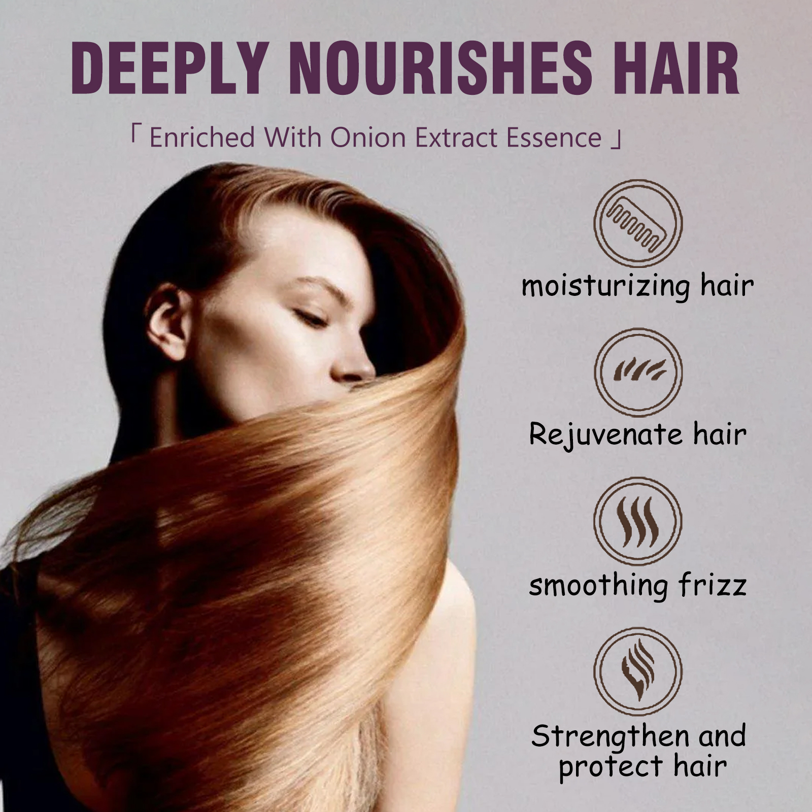 AMZ Onion Essence Hair Spray, Repair Dry Hair Improve Short-Tempered Disposable Nourish Hair Oil - Image 3