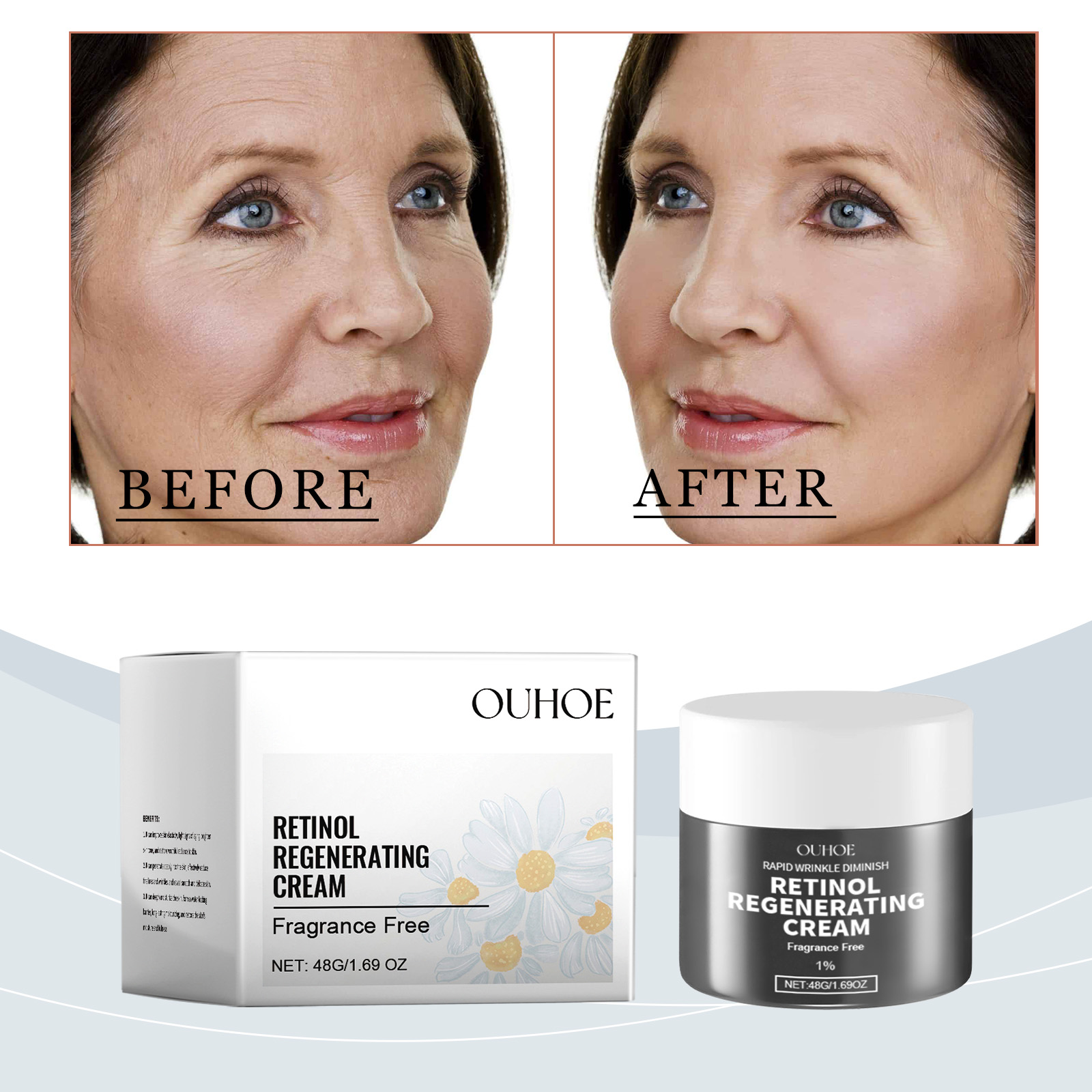 OUHOE Retinol Cream, Improves Skin Elasticity, Hydrates, Nourishes And Nourishes Delicate Skin Care Cream - Image 2