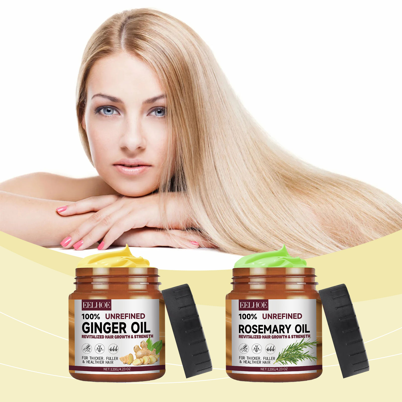 EELHOE Rosemary Conditioner Repairs Dry Hair, Moisturizes Hair Strands, Makes Hair Smooth And Improves Frizz - Image 2