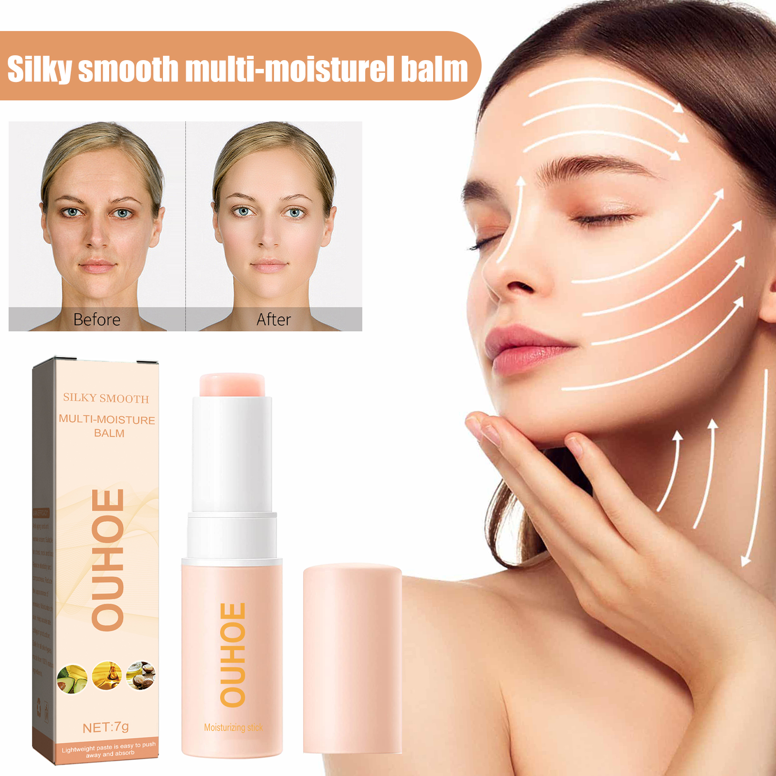 Anti-Wrinkle Moisturizing Stick, Moisturizes And Brightening Skin, Reduces Fine Lines On Face And Neck Stick - Image 3