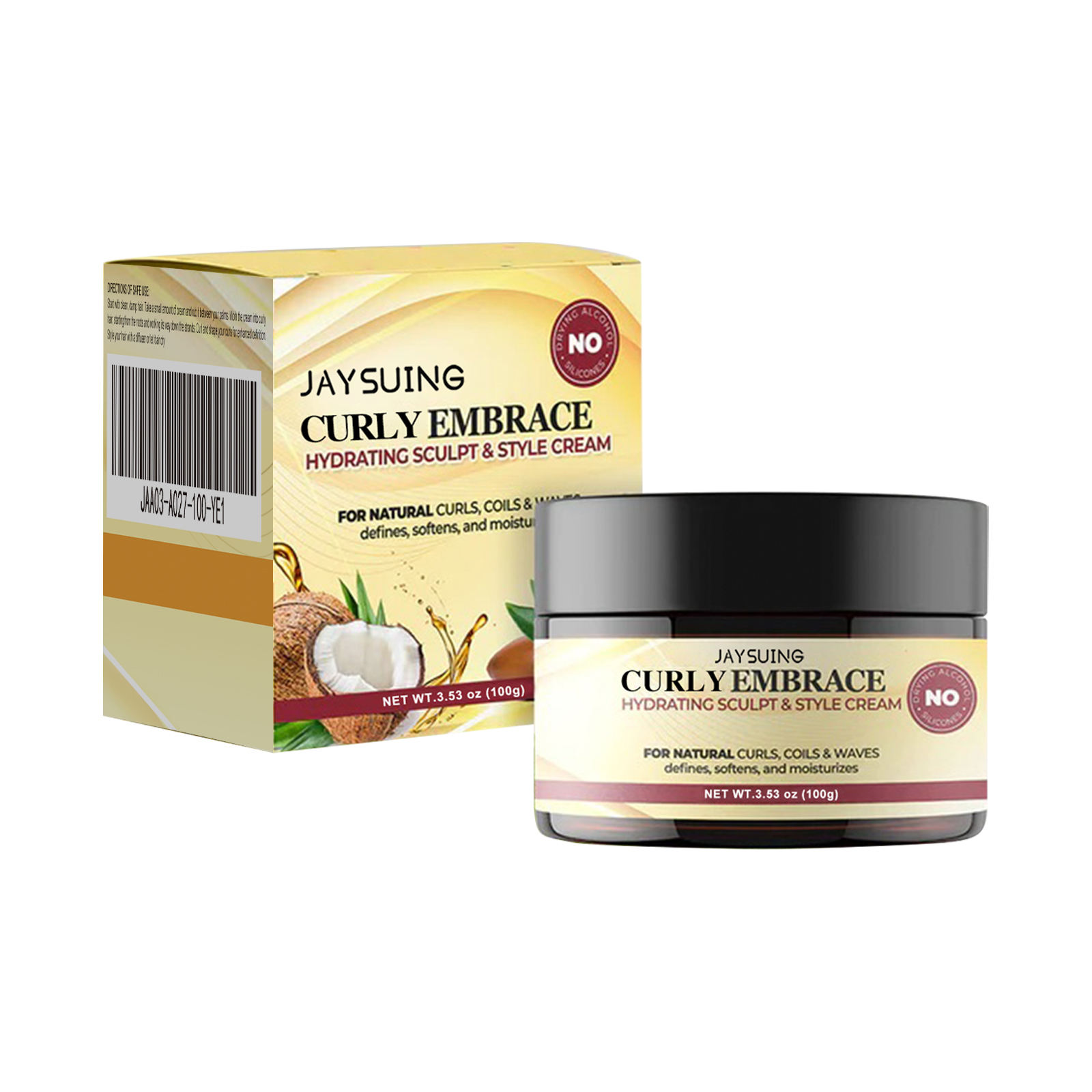 Moisturizing Styling Cream, Fluffy Curly Hair Styling, Hydrating And Glossy Frizzy Hair Repair Cream