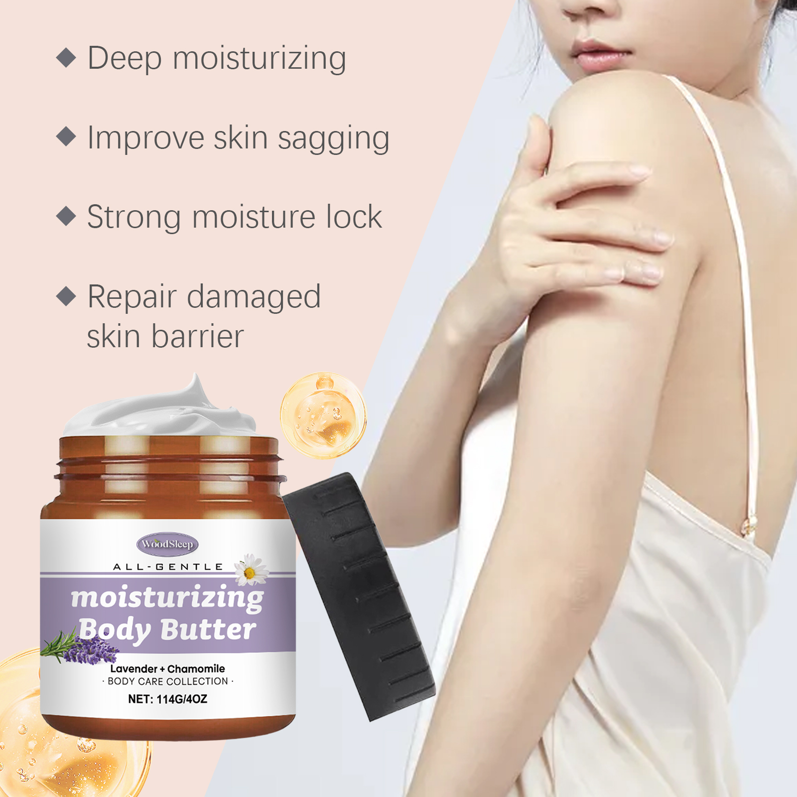 WoodSleep Lavender And Chamomile Body Butter Moisturizer Deeply Hydrates And Moisturizes All Over The Skin - Image 3